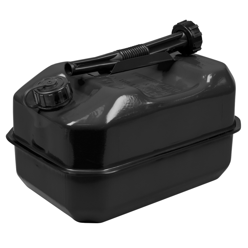 Sealey 10L Jerry Can Black Steel Fuel Container
