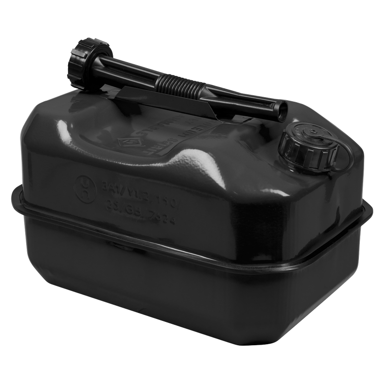Sealey 10L Jerry Can Black Steel Fuel Container