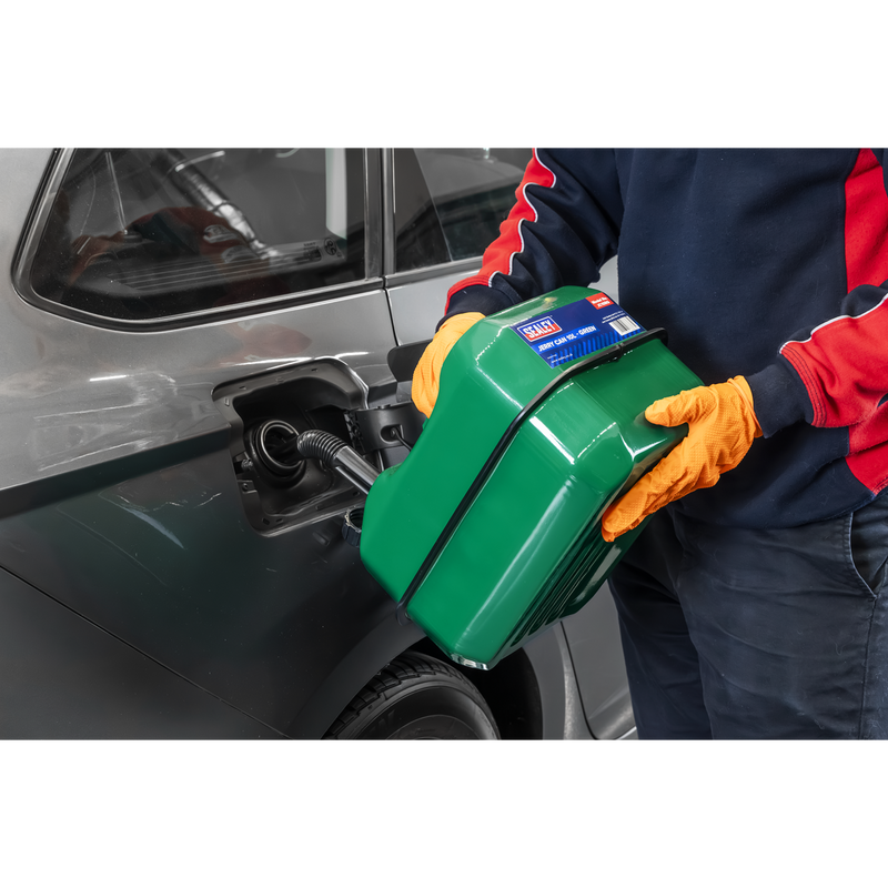 Sealey Jerry Can 10L Green Steel Fuel Container JC10RG
