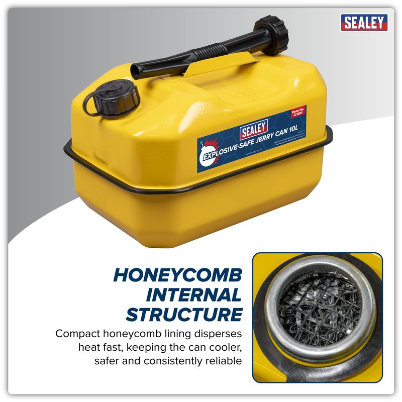 Sealey Explosive-Safe Jerry Can 10L - Yellow