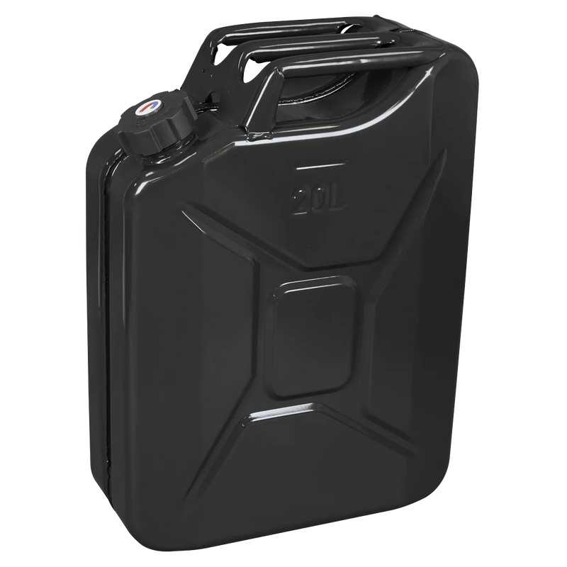 Sealey Screw Cap Metal Jerry Can 20L Black