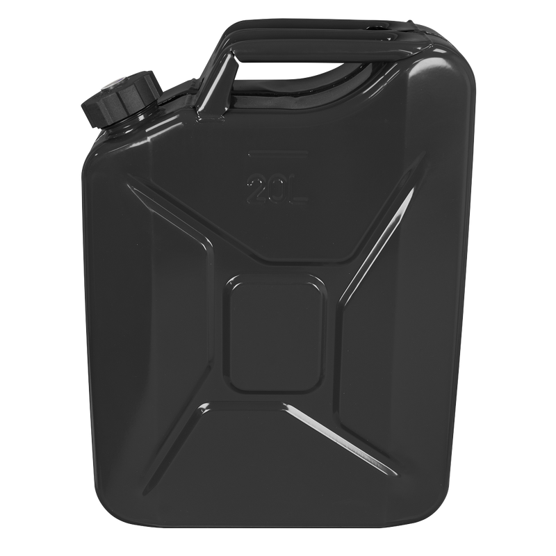Sealey Screw Cap Metal Jerry Can 20L Black