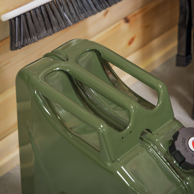 Sealey Screw Cap Metal Jerry Can 20L Green
