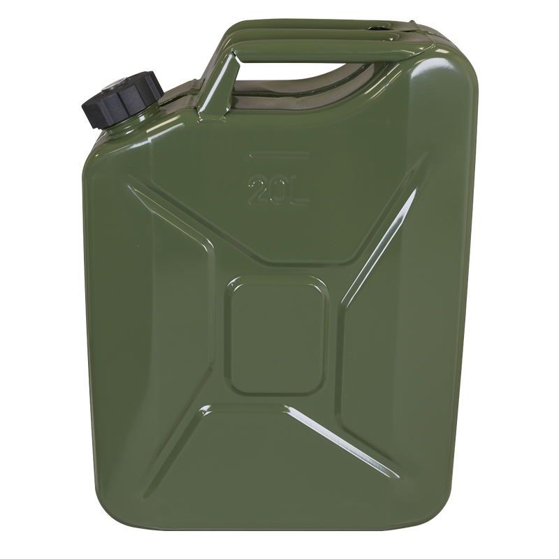 Sealey Screw Cap Metal Jerry Can 20L Green