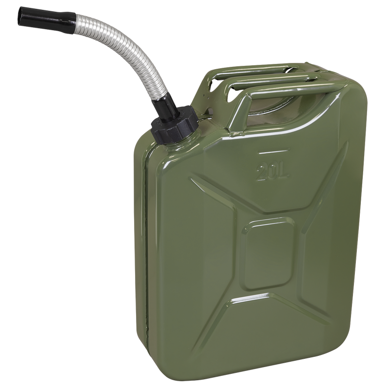 Sealey Screw Cap Metal Jerry Can 20L Green