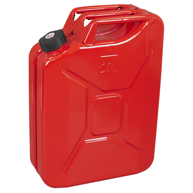 Sealey Screw Cap Metal Jerry Can 20L Red