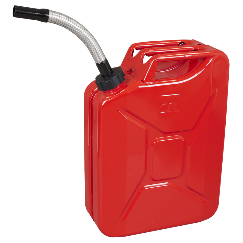 Sealey Screw Cap Metal Jerry Can 20L Red