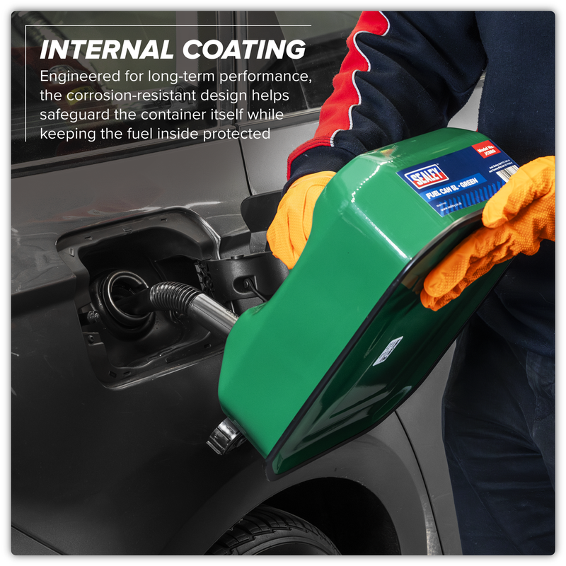 Sealey 5L Green Jerry Can JC5RG for Fuel Storage