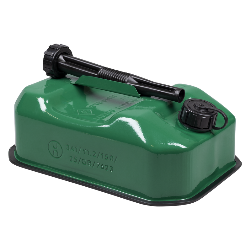 Sealey 5L Green Jerry Can JC5RG for Fuel Storage