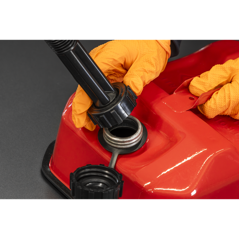 Sealey Jerry Can 5L - Red Heavy-Duty Fuel Container