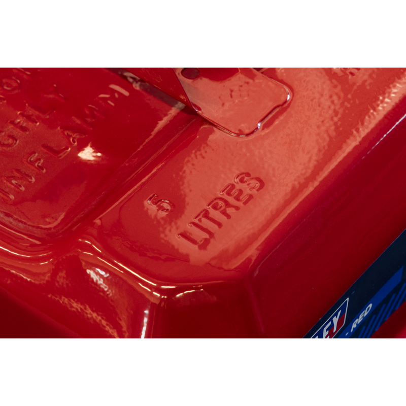 Sealey Jerry Can 5L - Red Heavy-Duty Fuel Container
