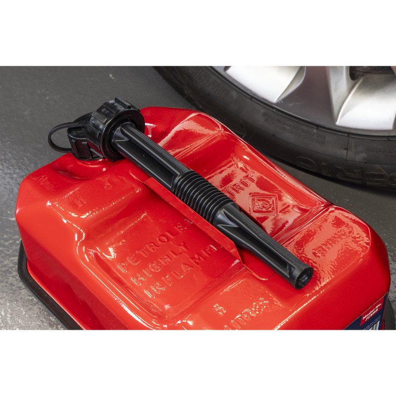 Sealey Jerry Can 5L - Red Heavy-Duty Fuel Container