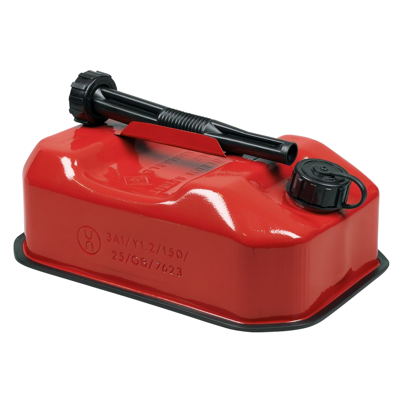 Sealey Jerry Can 5L - Red Heavy-Duty Fuel Container