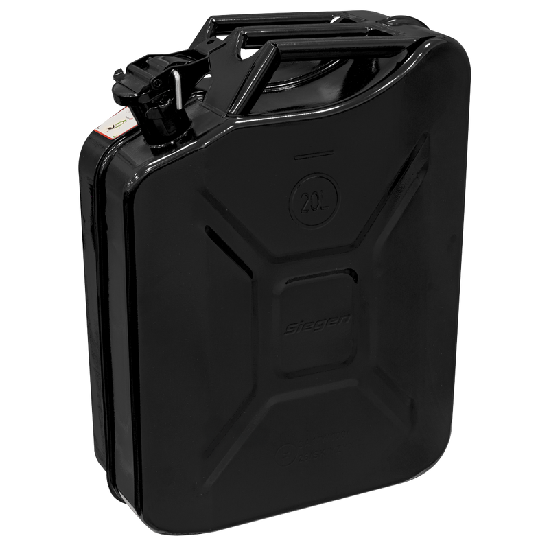 Sealey Siegen Jerry Can 20L Black Steel Fuel Container