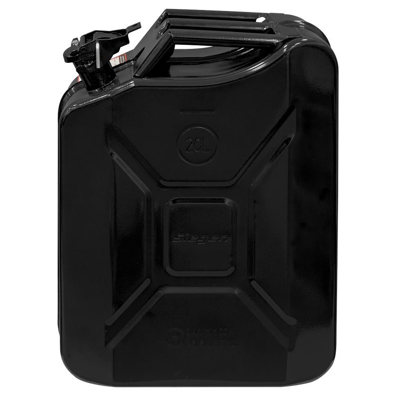 Sealey Siegen Jerry Can 20L Black Steel Fuel Container