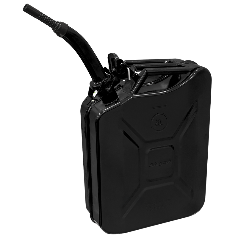 Sealey Siegen Jerry Can 20L Black Steel Fuel Container