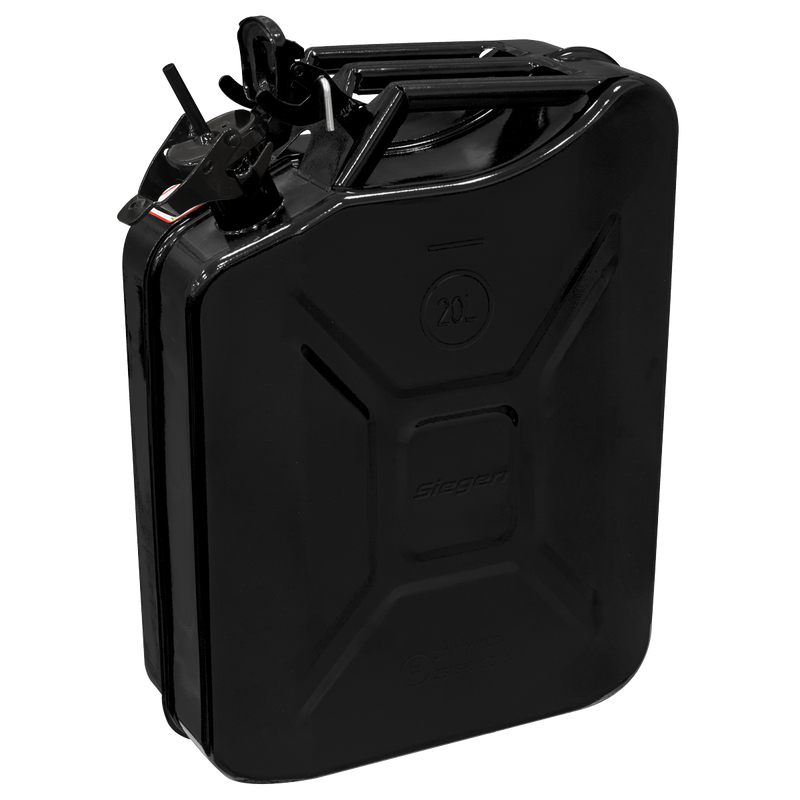 Sealey Siegen Jerry Can 20L Black Steel Fuel Container