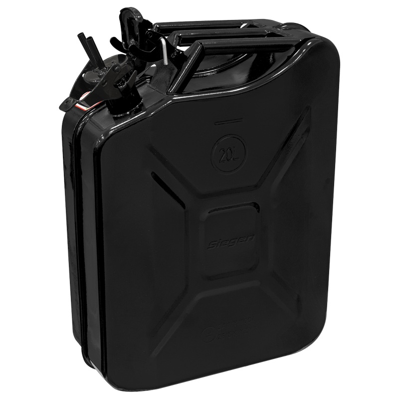 Sealey Siegen Jerry Can 20L Black Steel Fuel Container