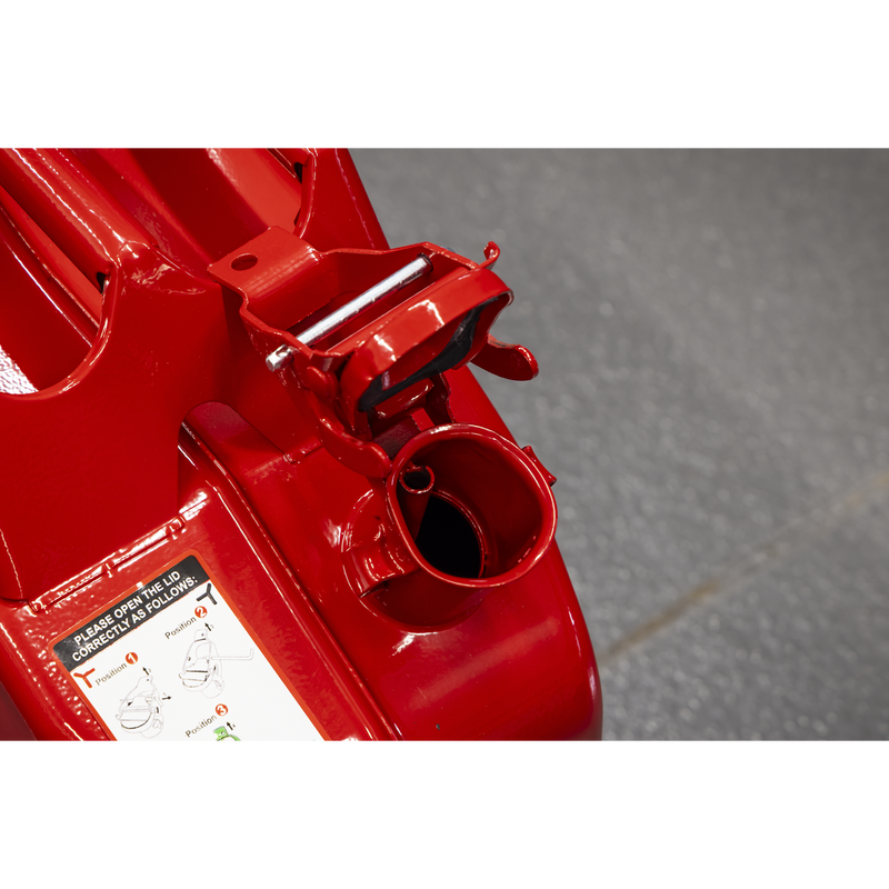Sealey Jerry Can 20L Red Steel Fuel Container