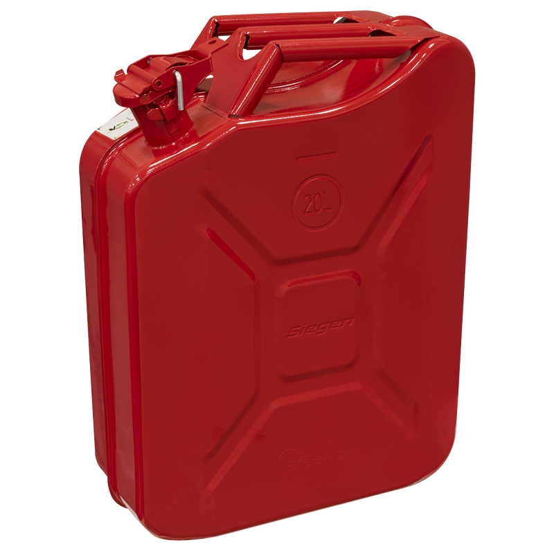 Sealey Jerry Can 20L Red Steel Fuel Container