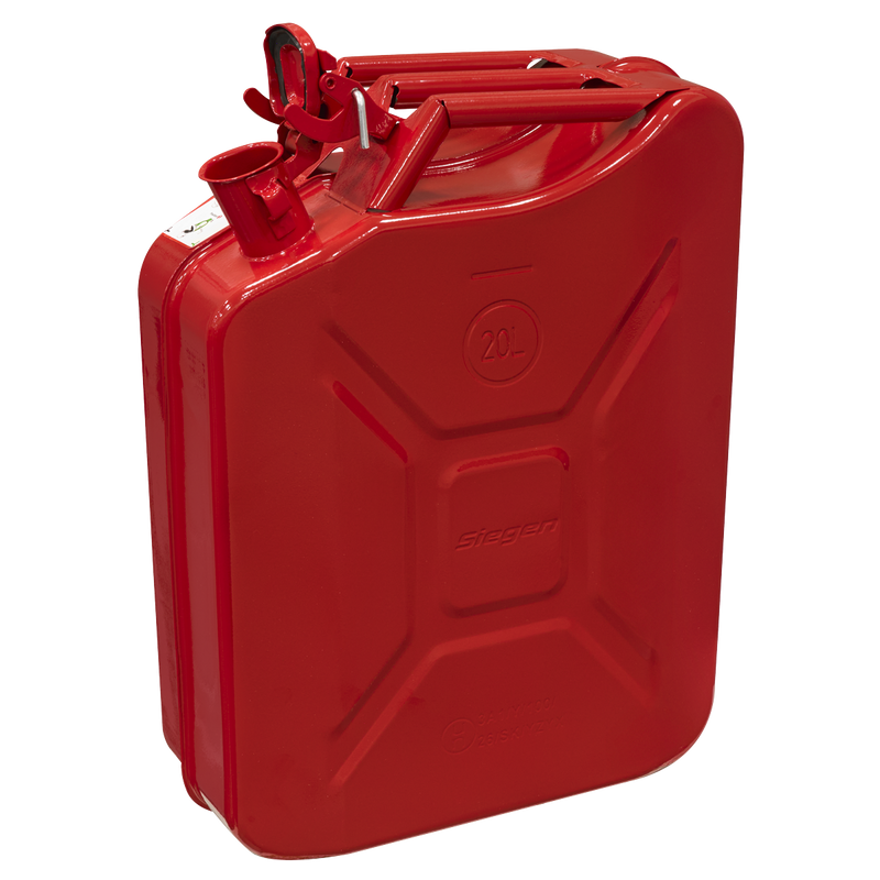 Sealey Jerry Can 20L Red Steel Fuel Container