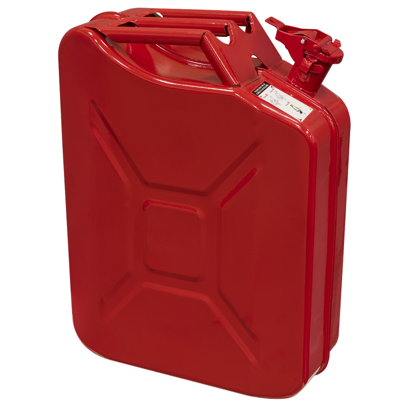 Sealey Jerry Can 20L Red Steel Fuel Container