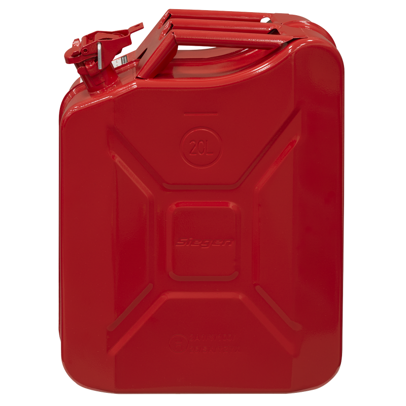 Sealey Jerry Can 20L Red Steel Fuel Container