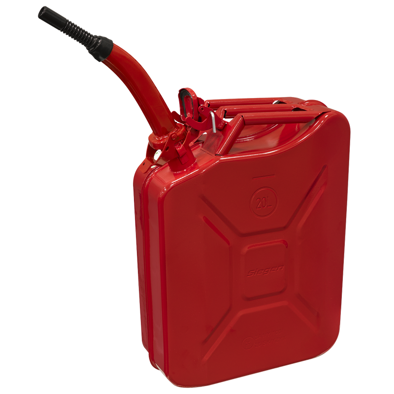 Sealey Jerry Can 20L Red Steel Fuel Container