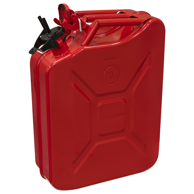 Sealey Jerry Can 20L Red Steel Fuel Container