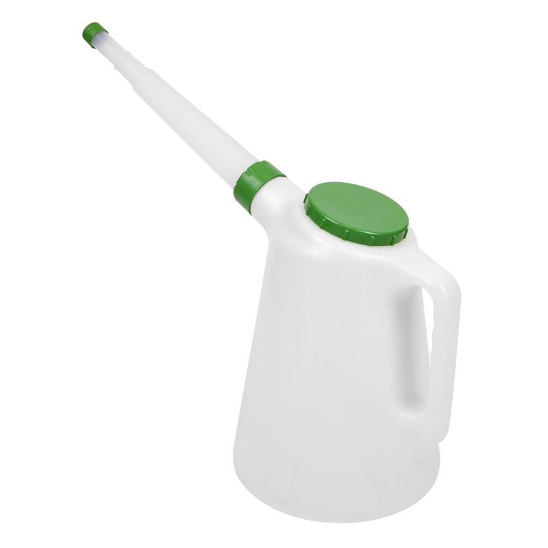 Sealey Oil Container 5L with Flexible Spout - Green Lid