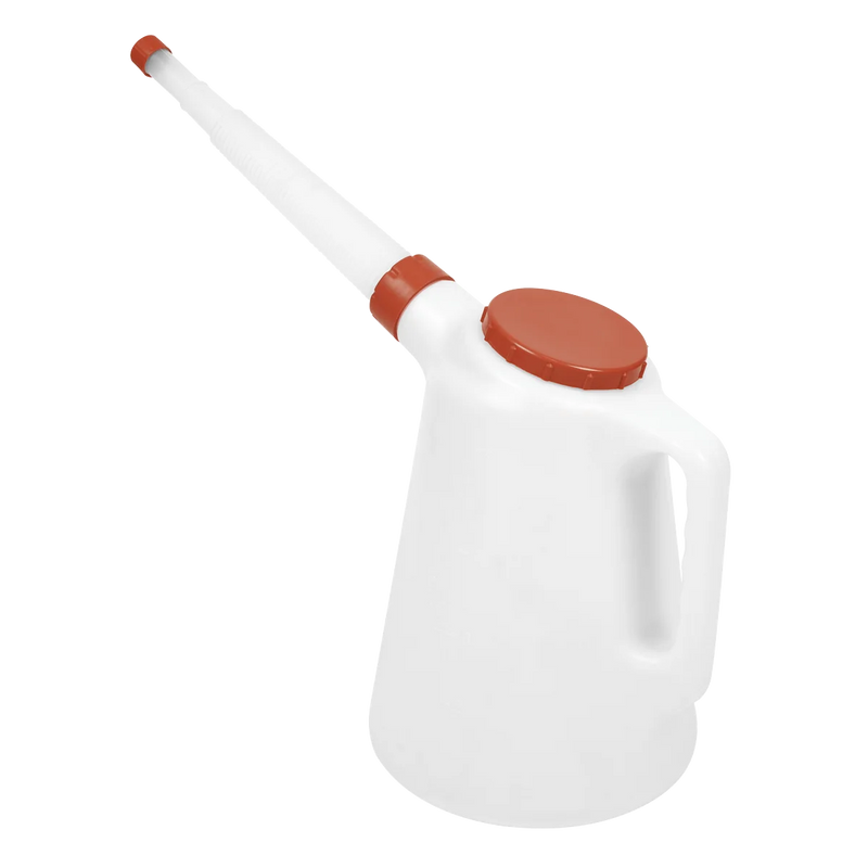 Sealey Oil Container 5L with Flexible Spout - Red Lid