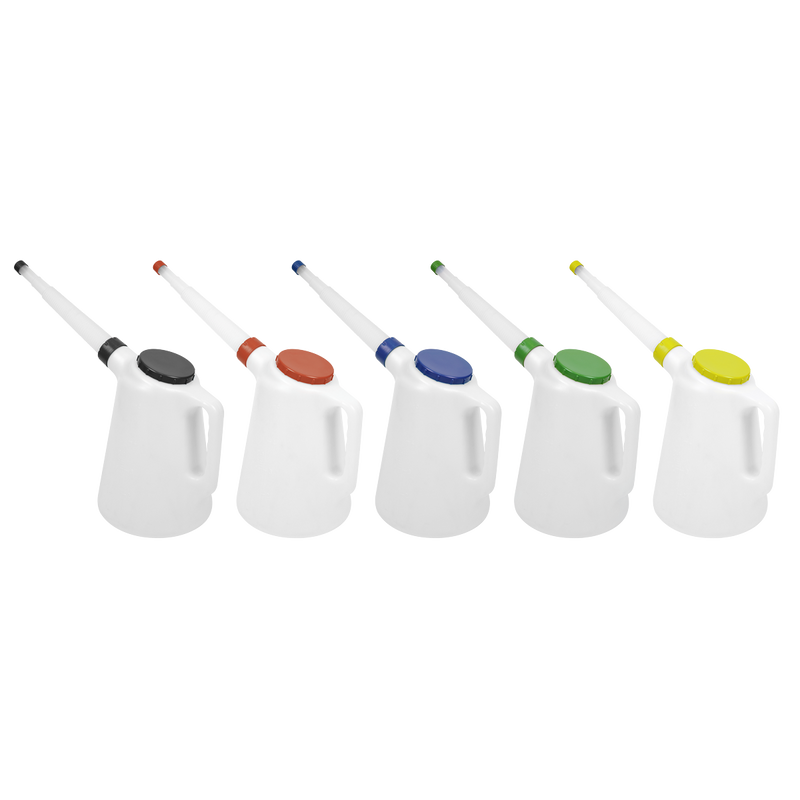 Sealey Oil Containers Set of 5 with Flexible Spout 3L