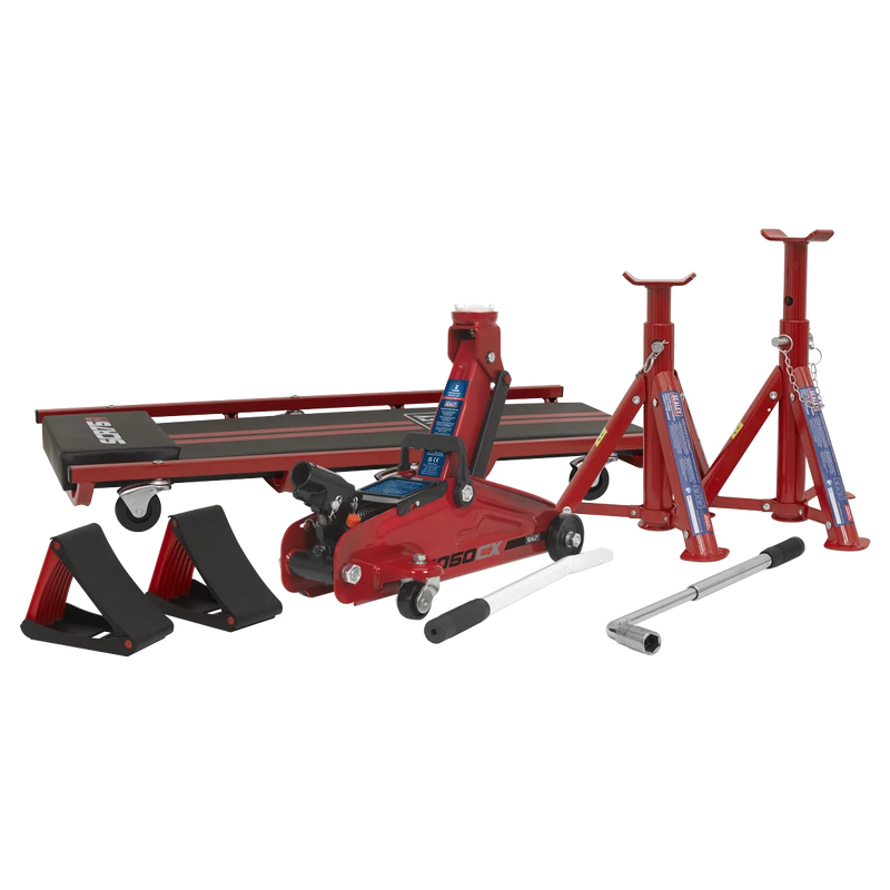 Sealey Lifting Kit 2 Tonne 5 Piece with Jack, Axle Stands & Creeper