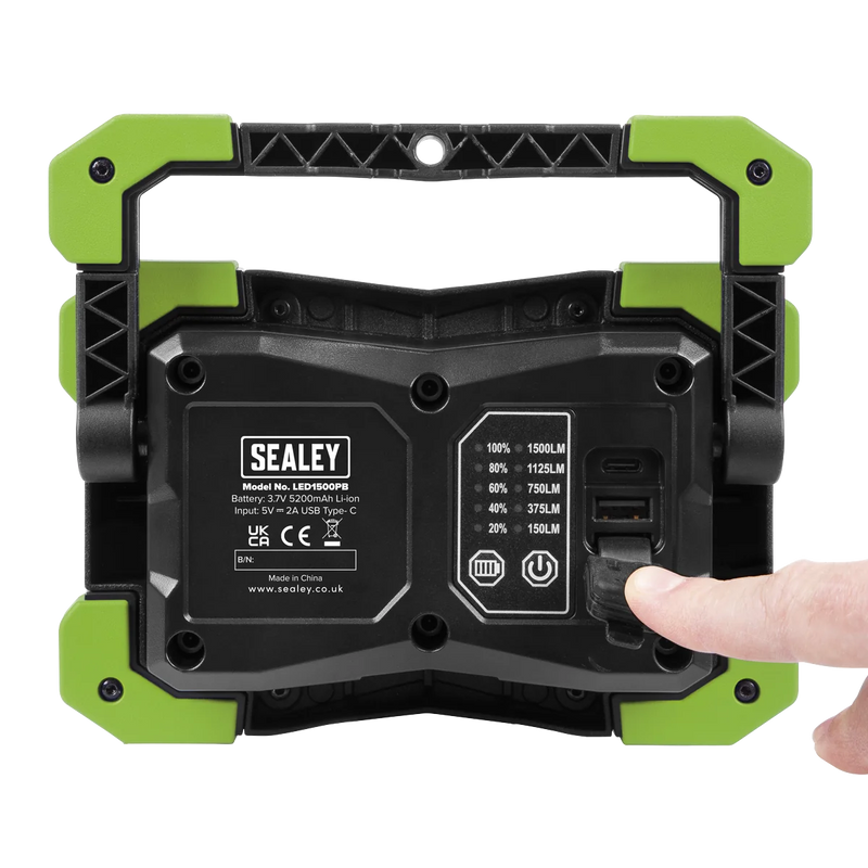Sealey Portable Floodlight LED1500PB 15W COB Rechargeable