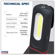 Sealey LED Inspection Light LED317 3W COB & SMD Rechargeable