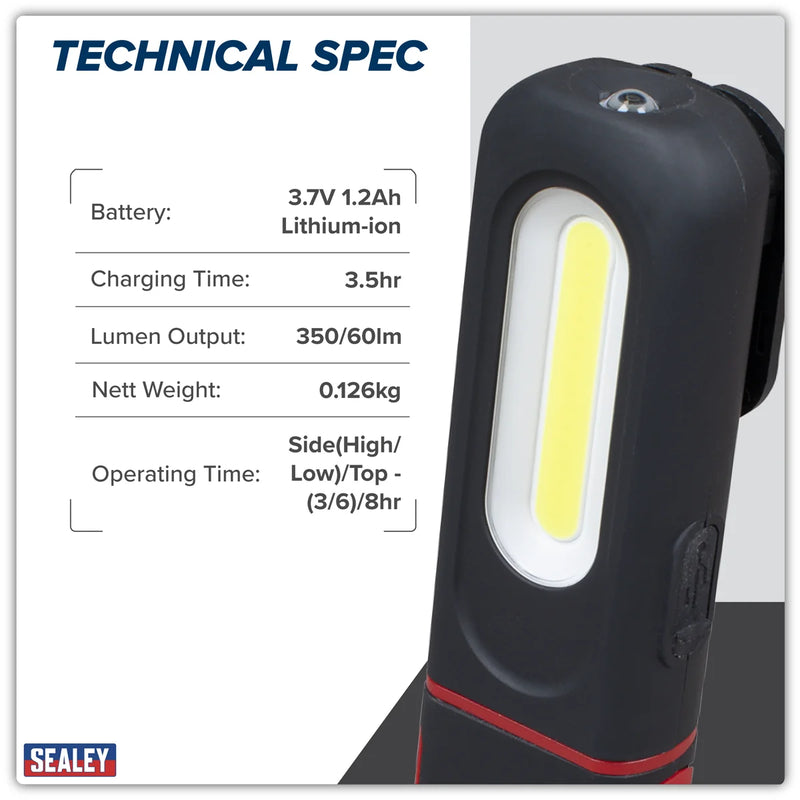 Sealey LED Inspection Light LED317 3W COB & SMD Rechargeable