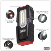Sealey Wireless Rechargeable Inspection Light 3W COB 1W SMD LED