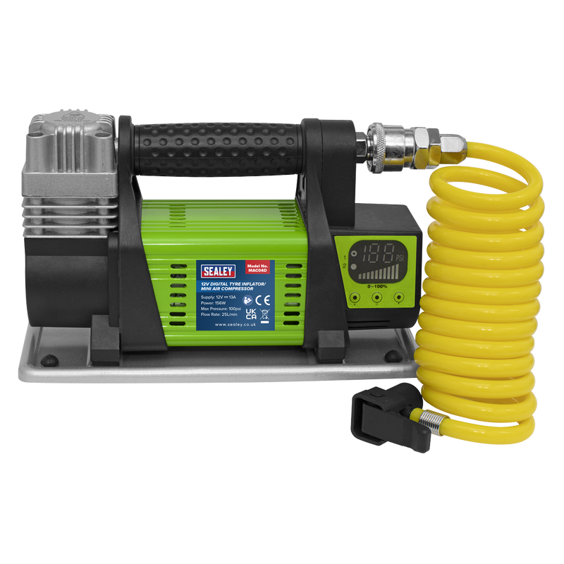 Sealey Digital Tyre Inflator MAC04D 12V 25L/min