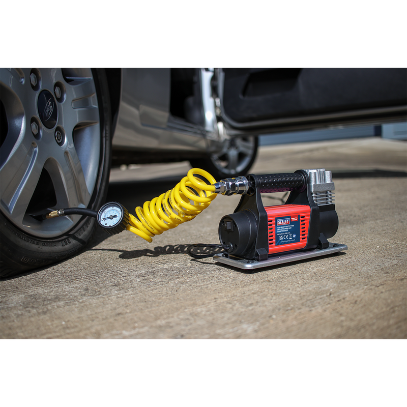 Sealey Heavy-Duty Tyre Inflator/Mini Air Compressor 12V 100psi