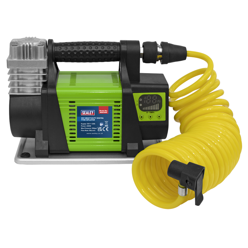 Sealey Heavy-Duty Digital Tyre Inflator 12V 50L/min