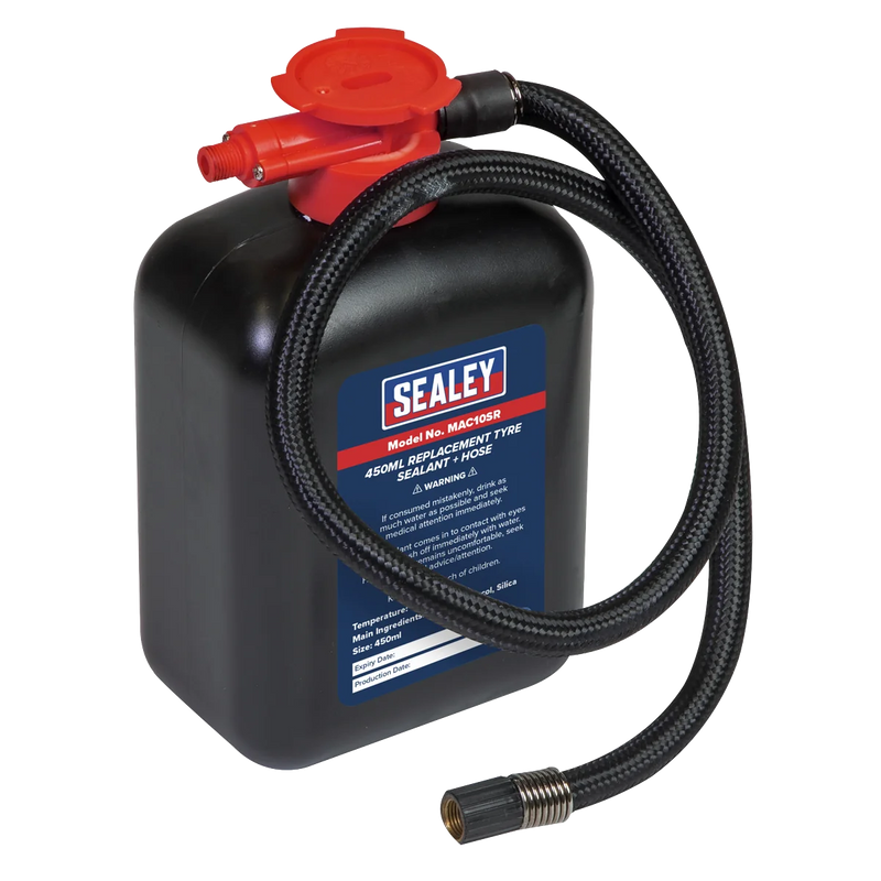 Sealey Replacement Tyre Sealant & Hose 450ml - Model MAC10SR