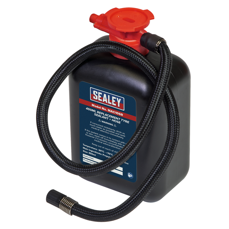 Sealey Replacement Tyre Sealant & Hose 450ml - Model MAC10SR