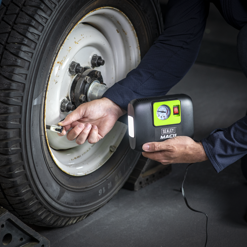 Sealey Tyre Inflator with Worklight 12V 120psi