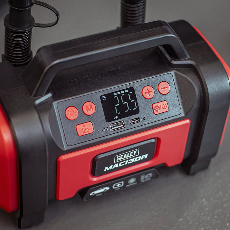 Sealey Rechargeable Tyre Inflator MAC13DR 120psi Air Pump