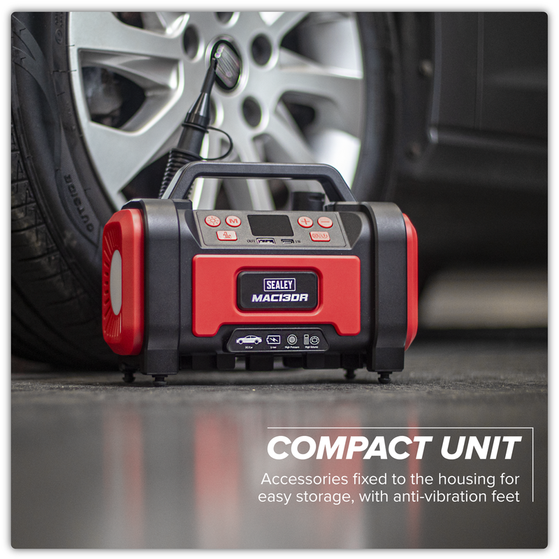 Sealey Rechargeable Tyre Inflator MAC13DR 120psi Air Pump
