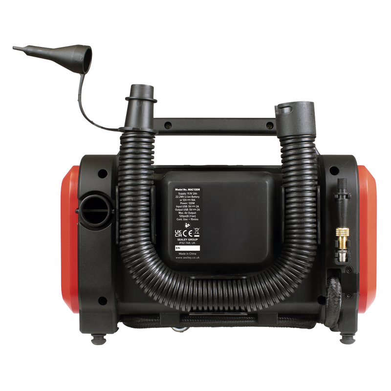 Sealey Rechargeable Tyre Inflator MAC13DR 120psi Air Pump