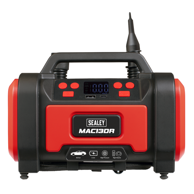Sealey Rechargeable Tyre Inflator MAC13DR 120psi Air Pump