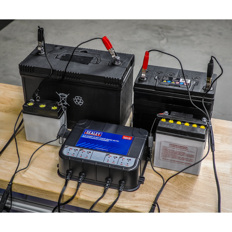 Sealey 6/12V 4 Bank Auto Maintenance Charger MBC420 8A