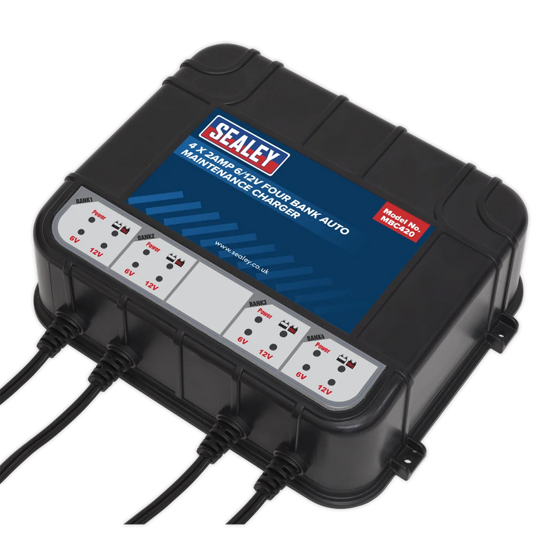 Sealey 6/12V 4 Bank Auto Maintenance Charger MBC420 8A
