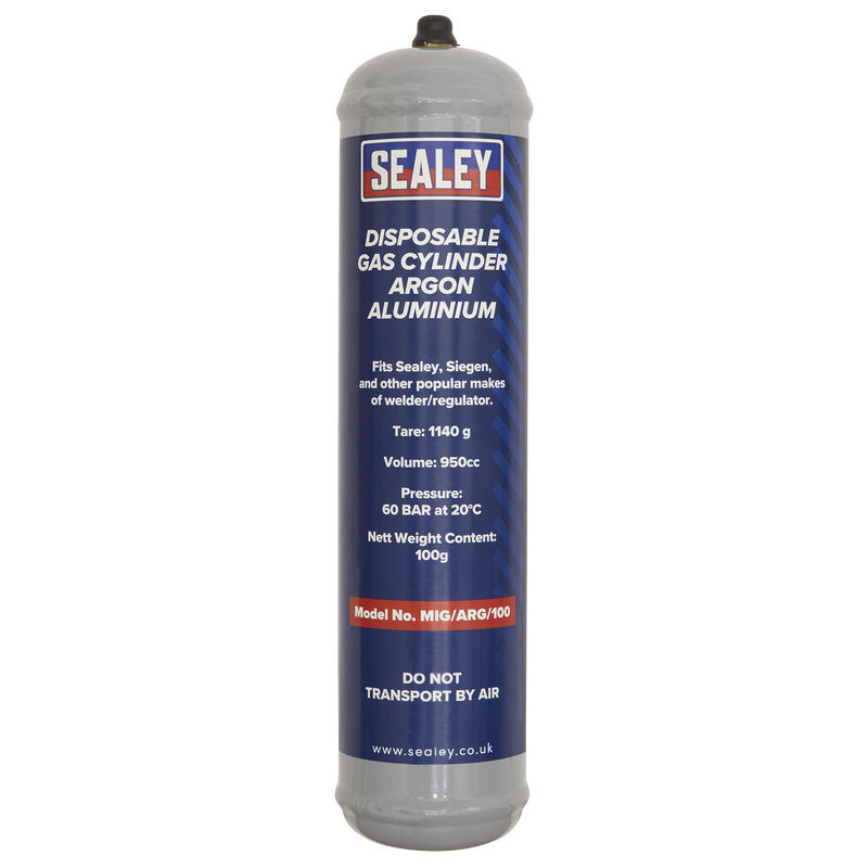 Sealey Disposable Argon Gas Cylinder 100g - Box of 12